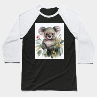 Adorable Watercolor Koala - Unique Wildlife Art by Abart by AlexST Baseball T-Shirt